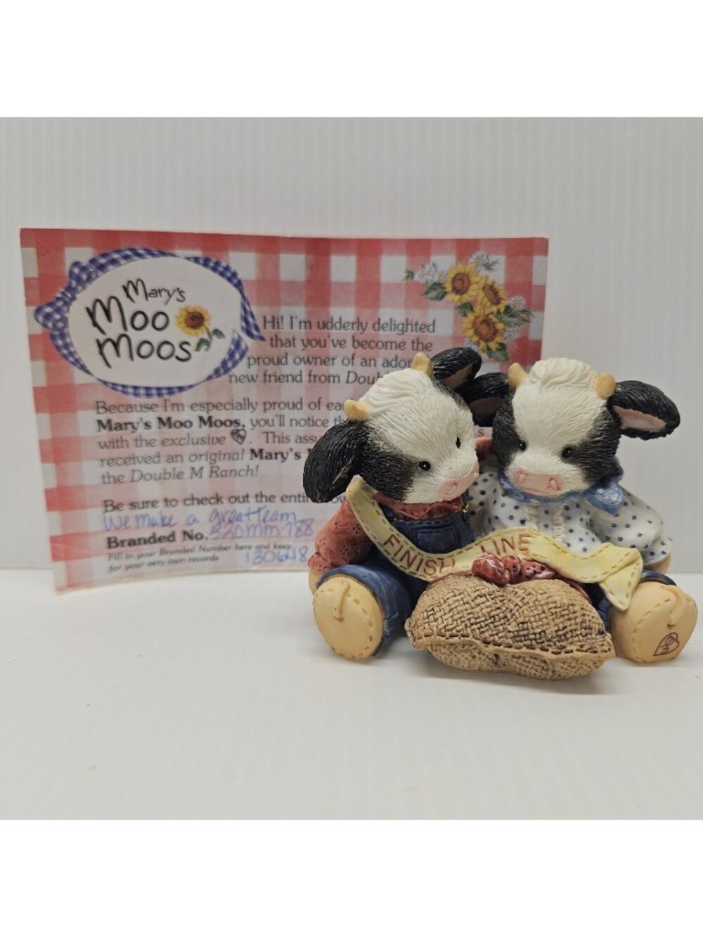 Mary Moo Moos Collectibles "We Make A Great Team" 1994 Mary Rhyner Enesco 130648